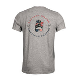 Women's American Patriot Topknot Tee in Gray