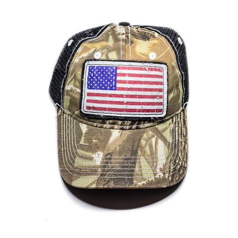 Camouflage American Flag N.O. Music Baseball Cap