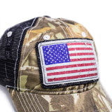 Camouflage American Flag N.O. Music Baseball Cap
