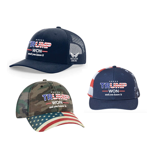 Trump Won Patriotic Baseball Cap (available in 3 different styles!)
